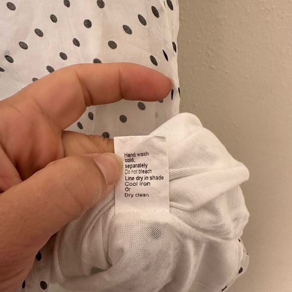 LUISA RICCI White Polka Dot Print Silk Layered Flutter Sleeve Blouse - Picture 4 of 5